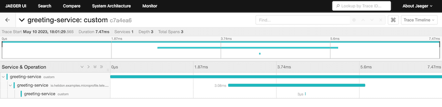 Custom span usage